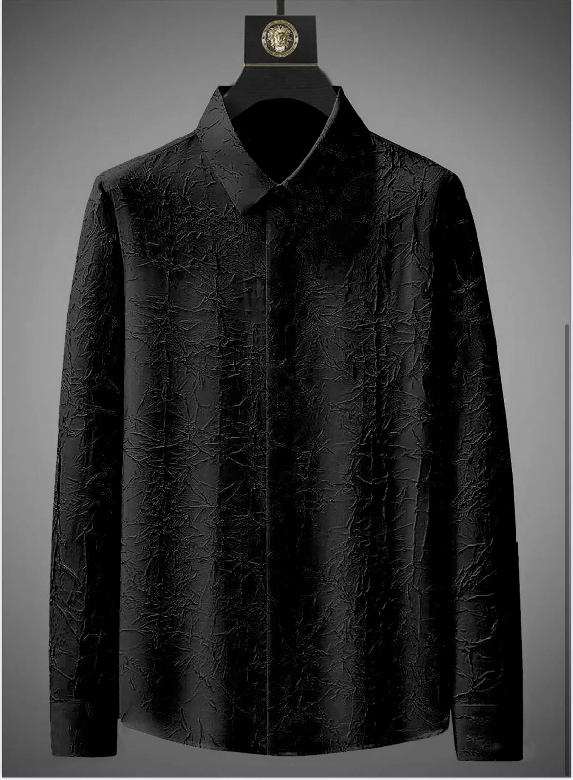 49135a32-b046-4c1b-853a-e5a13319e277.jpg Men's Exclusive Black Cotton Fabric Italian Crush Shirt