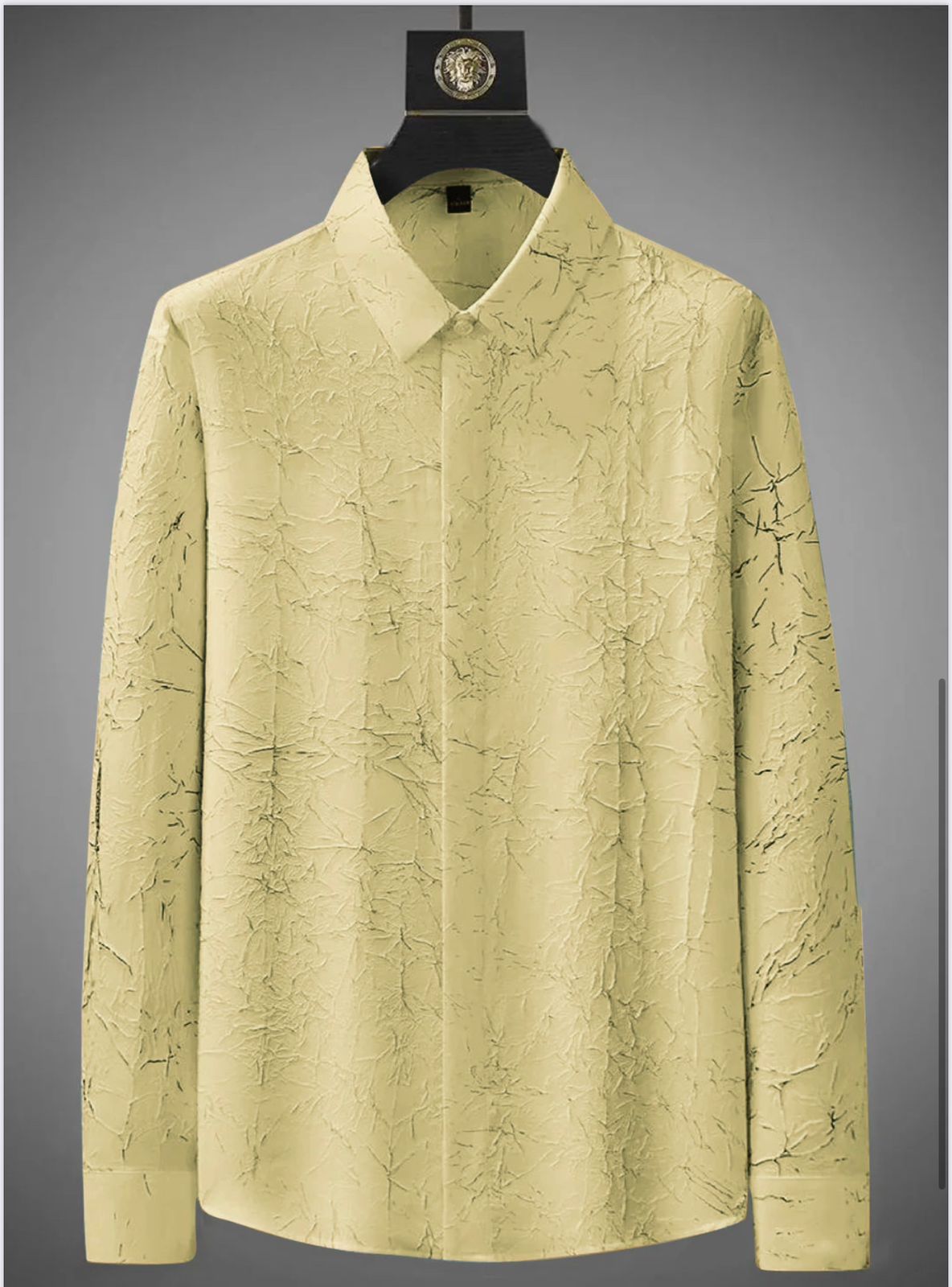 d2063a34-6028-4ea3-bb69-817cca8de550.jpg Men's Exclusive Yellow Cotton Fabric Italian Crush Shirt