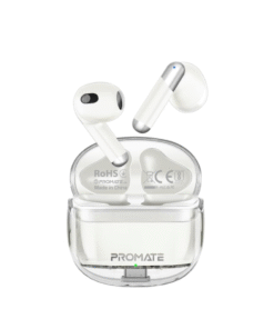 Promate Transpods TWS in Ear Earbuds with Mic,True Wireless Earphones with Bluetooth V5.3,13Mm Dynamic Drivers,26Hr Playback,Intelligent Touch Controls,350Mah Battery Capacity&50 Hrs Standby