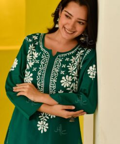 Juhaina  Cotton Straight Set (Teal Green)